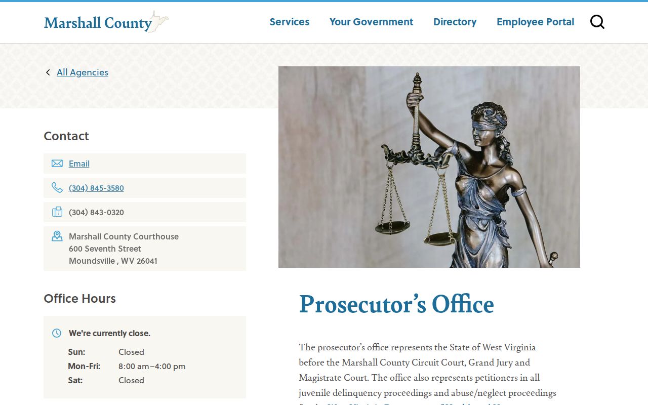 Marshall County prosecutor criminal court case office