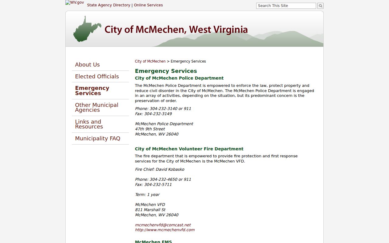McMechen criminal history police contact channel