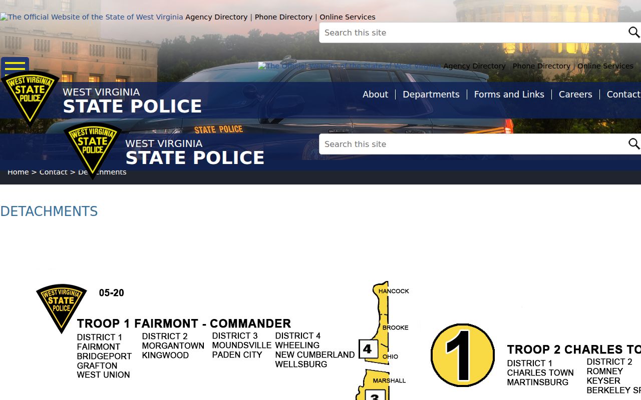 WVSP Moundsville office for Marshall County sex offender registration